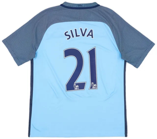 2016-17 Manchester City Home Shirt Silva #21 - 6/10 - (M)