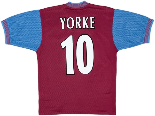 1997-98 Aston Villa Home Shirt Yorke #10 - 6/10 - (S)