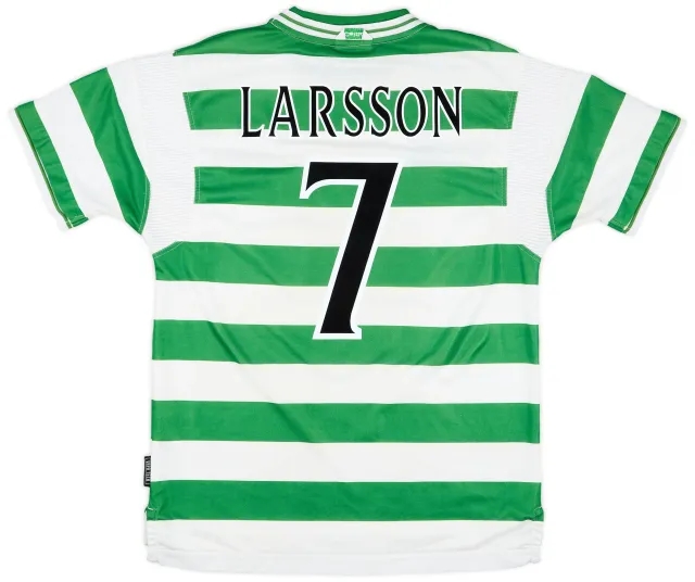 1999-01 Celtic Home Shirt Larsson #7 - 7/10 - (L)