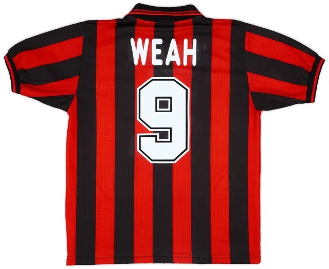1996-97 AC Milan Home Shirt Weah #9 - 7/10 - (M)