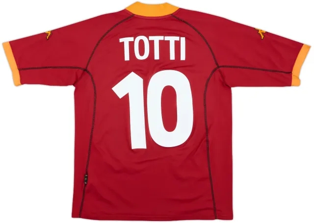 2001-02 Roma Home Shirt Totti #10 - 6/10 - (L)