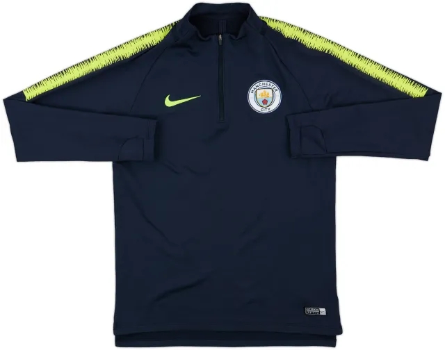 2018-19 Manchester City Nike 1/4 Zip Training Top - 9/10 - (S)