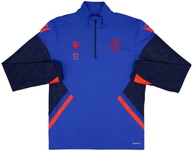 2022-23 FC Basel Staff Issue Macron 1/4 Zip Training Top 'TZ' - 10/10 - (M)