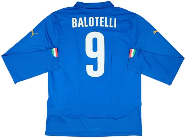 2014-15 Italy Home L/S Shirt Balotelli #9 (XL)