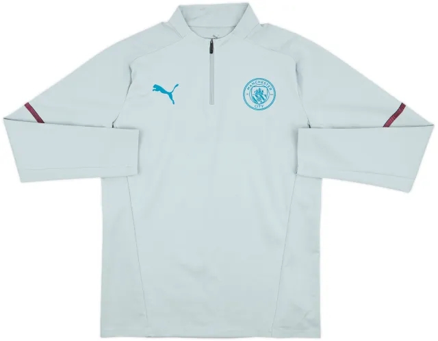 2021-22 Manchester City Puma 1/4 Zip Drill Top - 8/10 - (XL.Boys)