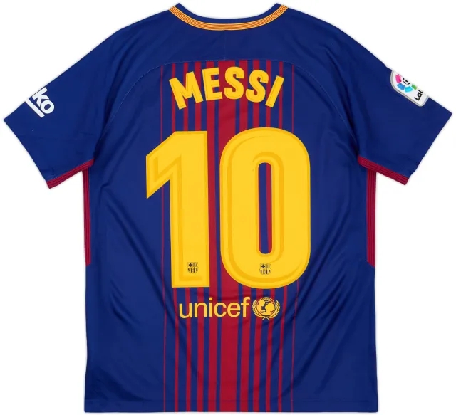 2017-18 Barcelona Home Shirt Messi #10 - 9/10 - (XL.Boys)