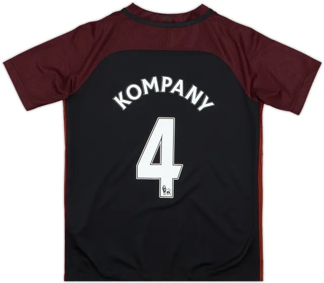 2016-17 Manchester City Away Shirt Kompany #4 - 10/10 - (S.Boys)