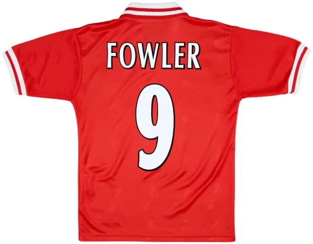 1996-98 Liverpool Home Shirt Fowler #9 - 9/10 - (Y)