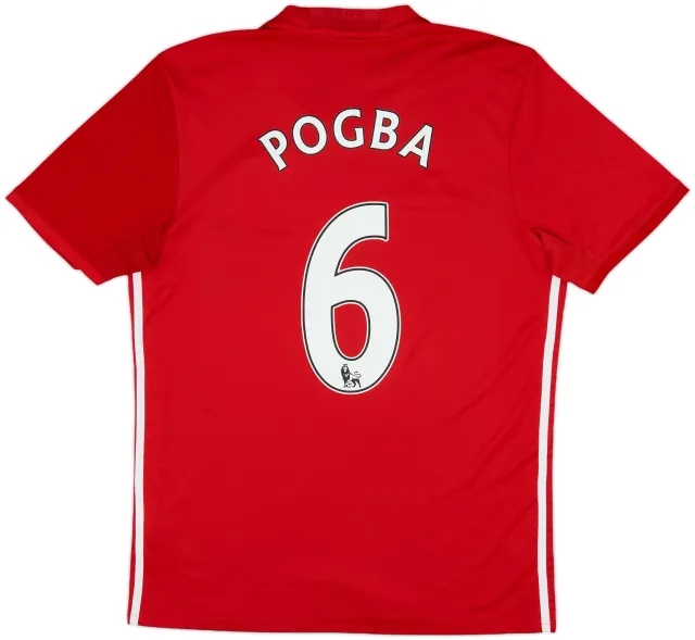 2016-17 Manchester United Home Shirt Pogba #6 - 9/10 - (M)