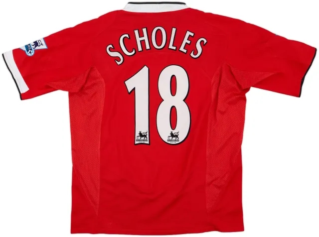 2004-06 Manchester United Home Shirt Scholes #18 - 7/10 - (L)