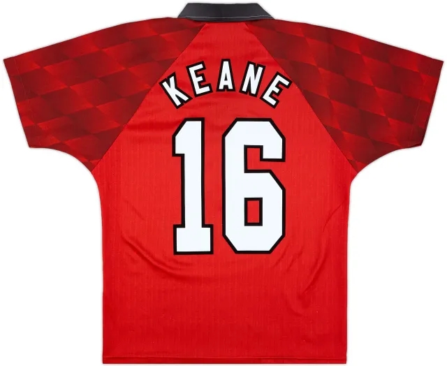 1996-98 Manchester United Home Shirt Keane #16 - 9/10 - (Y)