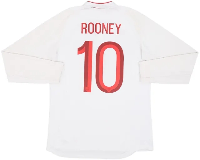 2012-13 England Home L/S Shirt Rooney #10 - 5/10 - (M)