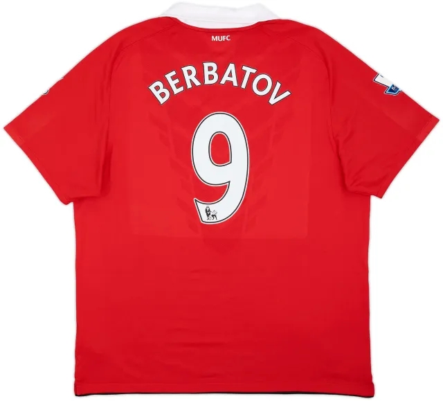 2010-11 Manchester United Home Shirt Berbatov #9 - 9/10 - (XL)