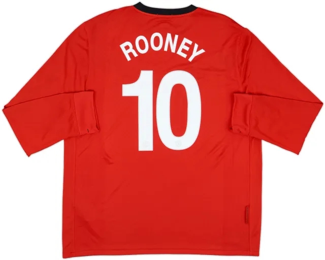 2009-10 Manchester United Home L/S Shirt Rooney #10 (XXL)