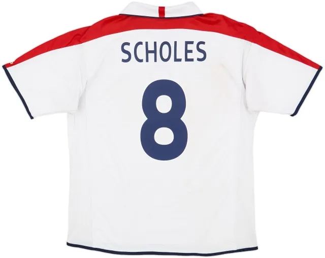 2003-05 England Home Shirt Scholes #8 - 6/10 - (XL)