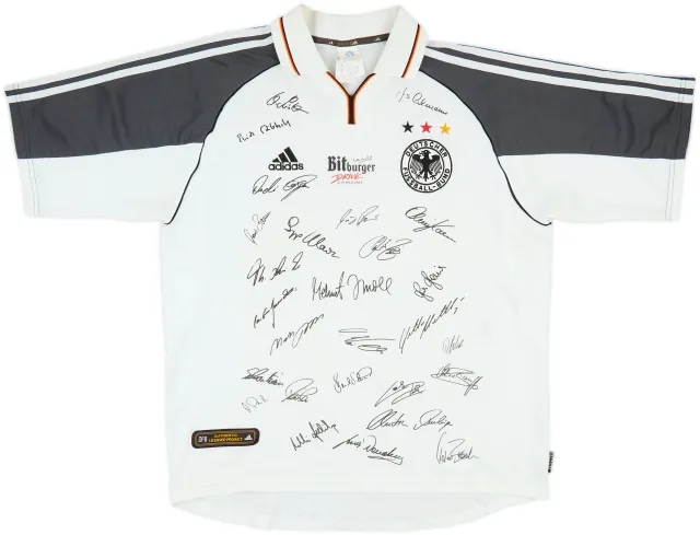 2000-02 Germany 'Squad Signed' Home Shirt - 6/10 - (L)