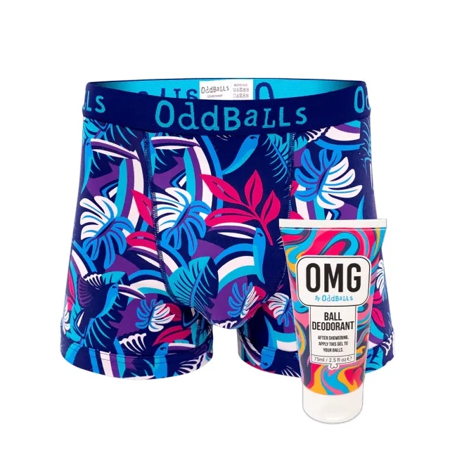 Toucan - Mens Boxer Shorts & Ball Deodorant Bundle