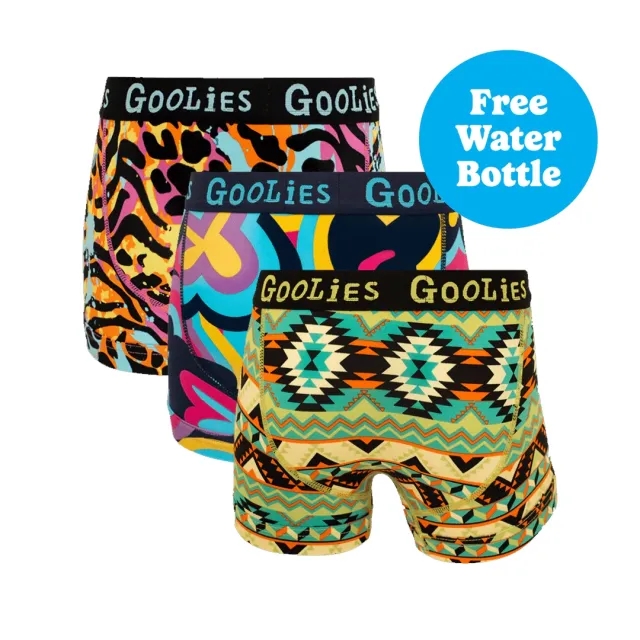 Tiny Terrors - Boys Boxer Shorts 3 Pack Bundle + Free Water Bottle