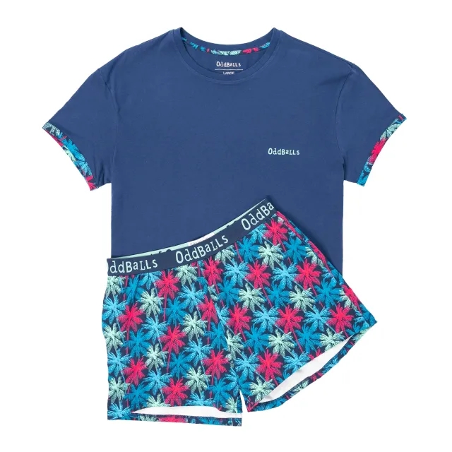 Womens Pyjamas - Palm Trees - Shorts & T-Shirt