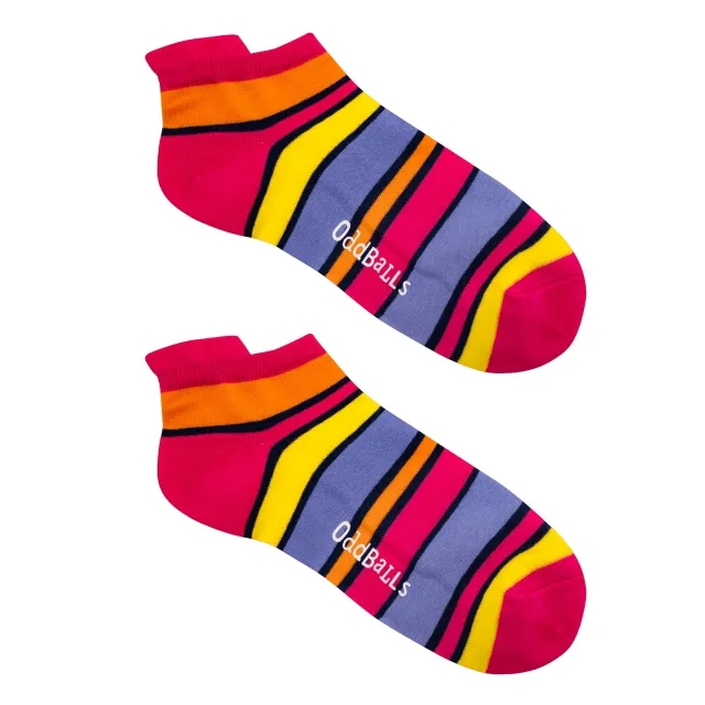 Pink Dual Stripes - Ankle Trainer Socks