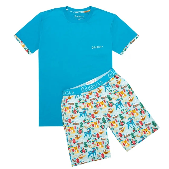 Mens Short Pyjamas - Lap Land - Shorts & T-Shirt