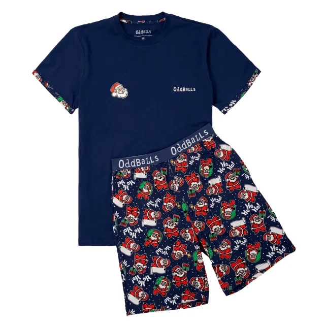 Mens Short Pyjamas - Santa - Shorts & T-Shirt