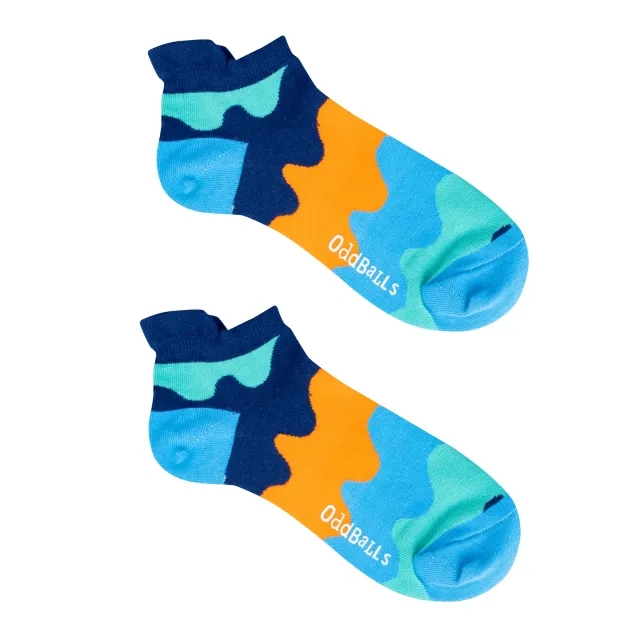 Orange Waves - Ankle Trainer Socks