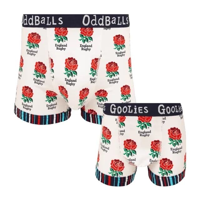 England Rugby Union Home - Dad & Lad Boxer Shorts Bundle