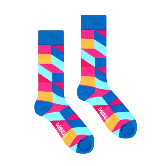 Cyan Tetris - Crew Socks