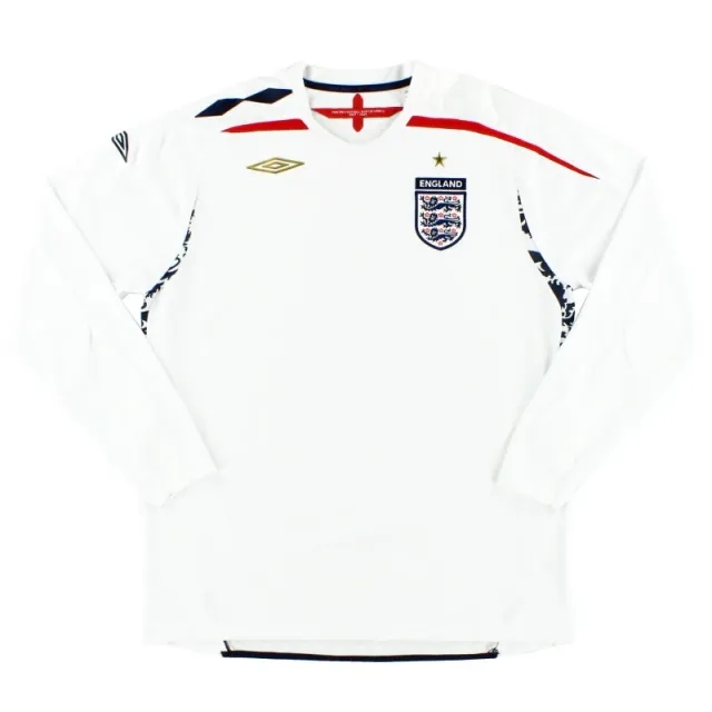 2007-09 England Umbro Home Shirt L/S M - England / Very Good 