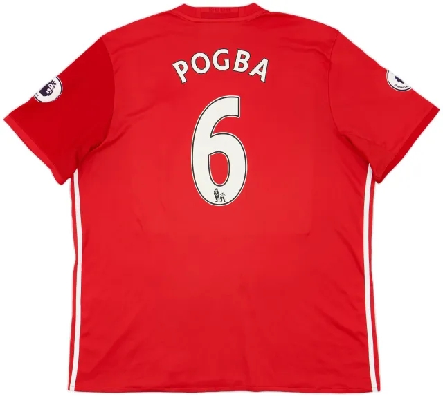 2016-17 Manchester United Home Shirt Pogba #6 - 7/10 - (XXL)