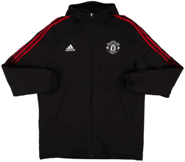 2021-22 Manchester United adidas Hooded Bench Coat - 10/10 - (XL)