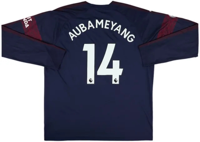 2018-19 Arsenal Away L/S Shirt Aubameyang #14 - 10/10 - (XL)