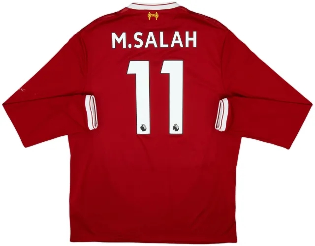 2017-18 Liverpool 125 Years Home L/S Shirt M.Salah #11 - 7/10 - (L)