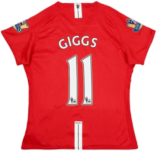 2007-09 Manchester United Home Shirt Giggs #11 - 7/10 - (Women's XL)