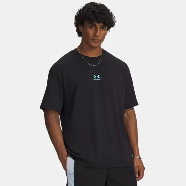 Under Armour  x Mansory Heavyweight Car Men's Short Sleeve Black / Tropical Tide L