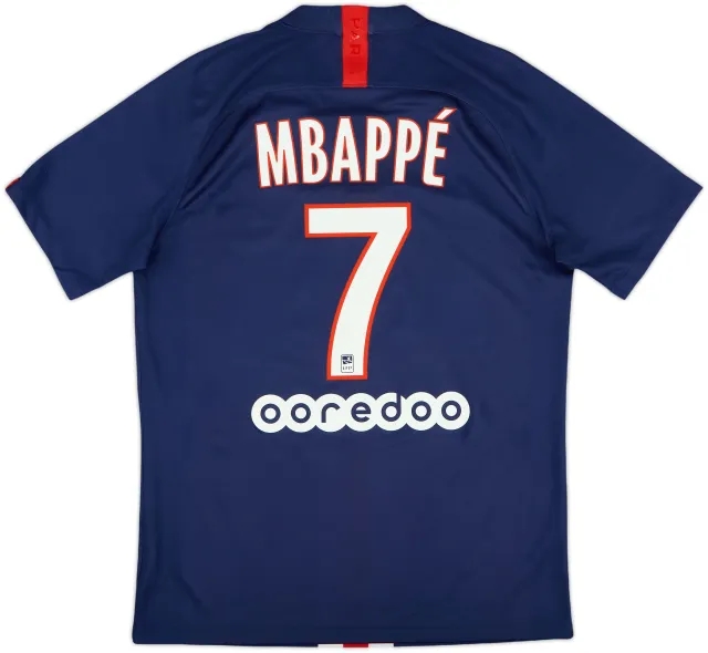 2019-20 Paris Saint-Germain Home Shirt Mbappe #7 - 8/10 - (M)