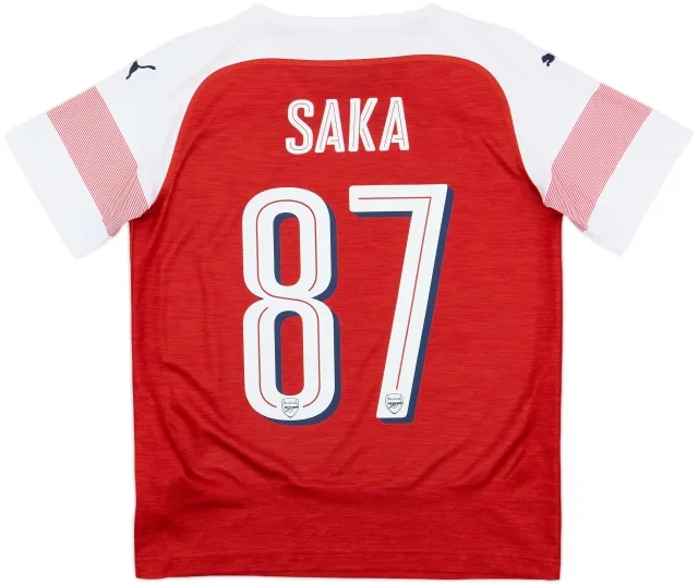 2018-19 Arsenal Home Shirt Saka #87 - 10/10 - (L.Boys)