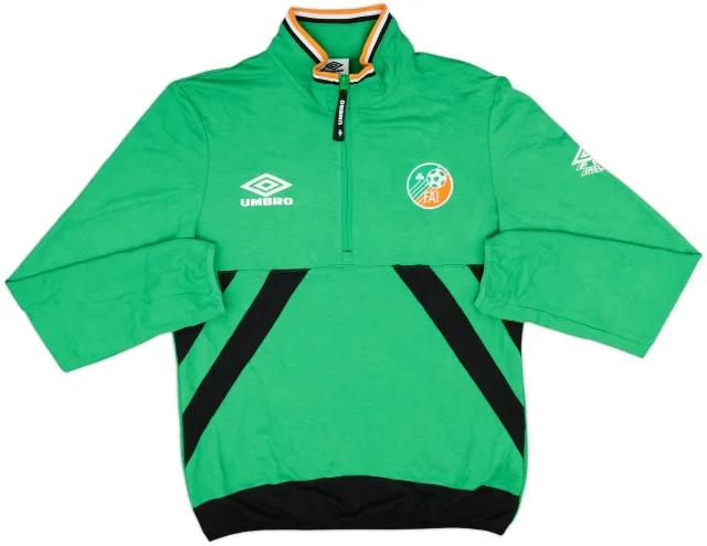 2018-19 Ireland Umbro Retro 1998 1/4 Zip Training Top - 8/10 - (S)