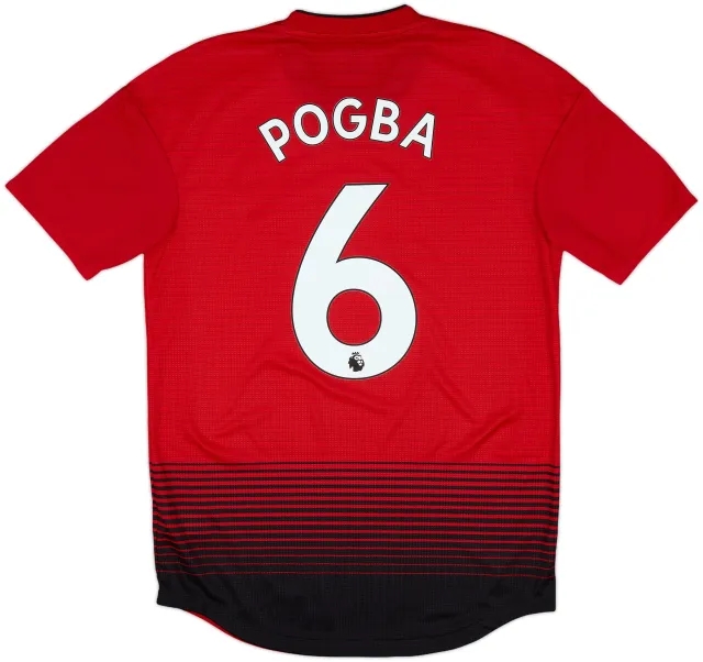 2018-19 Manchester United Authentic Home Shirt Pogba #6 - 10/10 - (M)