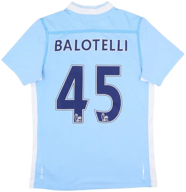 2011-12 Manchester City Home Shirt Balotelli #45 - 7/10 - (S)