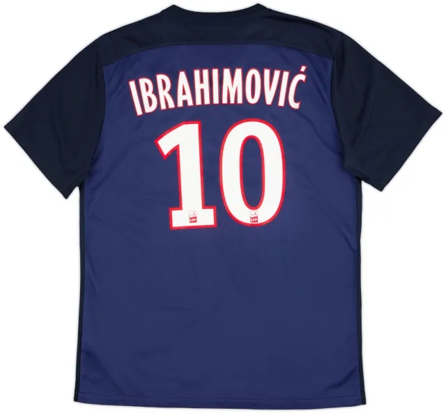 2015-16 Paris Saint-Germain Home Shirt Ibrahimovic #10 - 7/10 - (L)