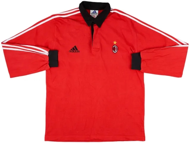 1999-00 AC Milan adidas Polo L/S Shirt - 6/10 - (M)