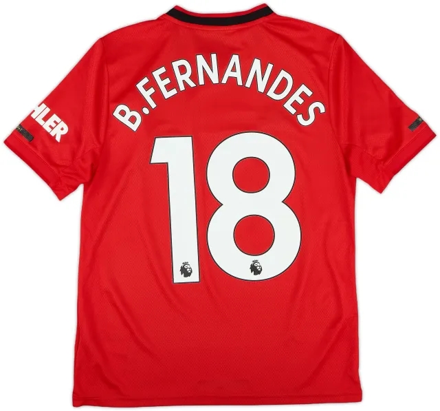 2019-20 Manchester United Home Shirt B.Fernandes #18 - 8/10 - (L.Boys)