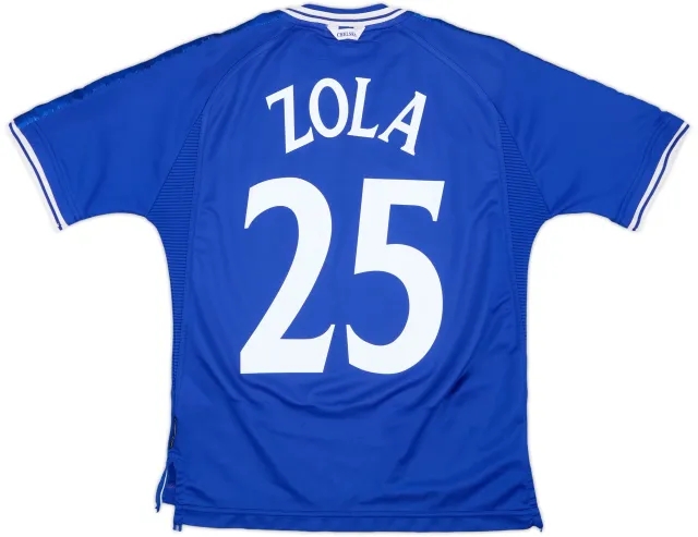 1999-01 Chelsea Home Shirt Zola #25 - 8/10 - (Y)