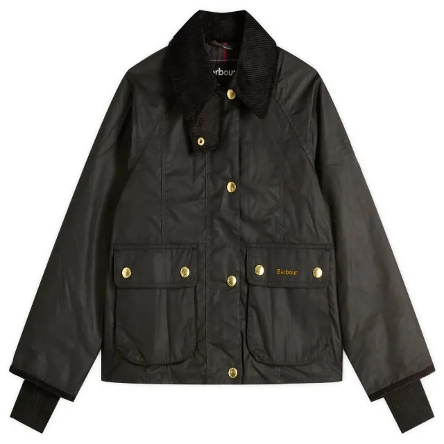 Barbour Women's Cropped Beadnell Wax Jacket Black/Classic
