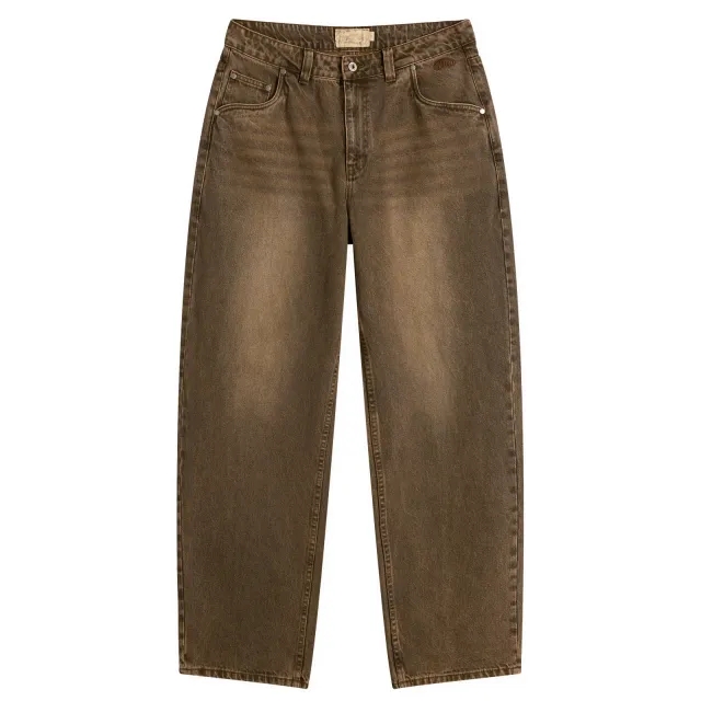 Dime Men's Baggy Denim Pants Sandblassted Brown