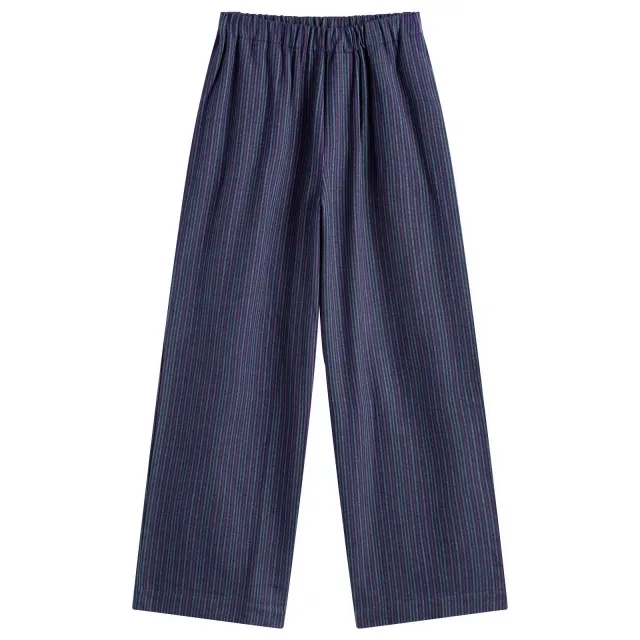 Baserange Women's Claude Flannel Trousers Purple Stripe