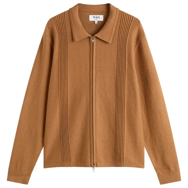Wax London Men's Lennox Milano Zip Polo Camel