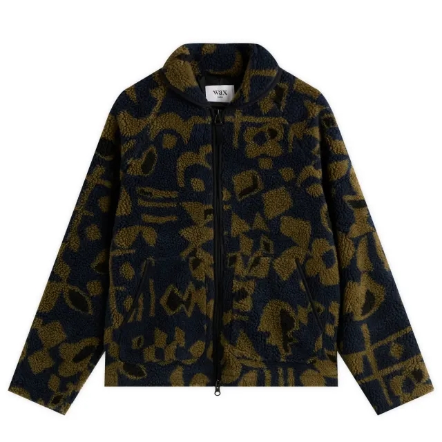 Wax London Men's Tate Shapes Fleece Navy/Khaki